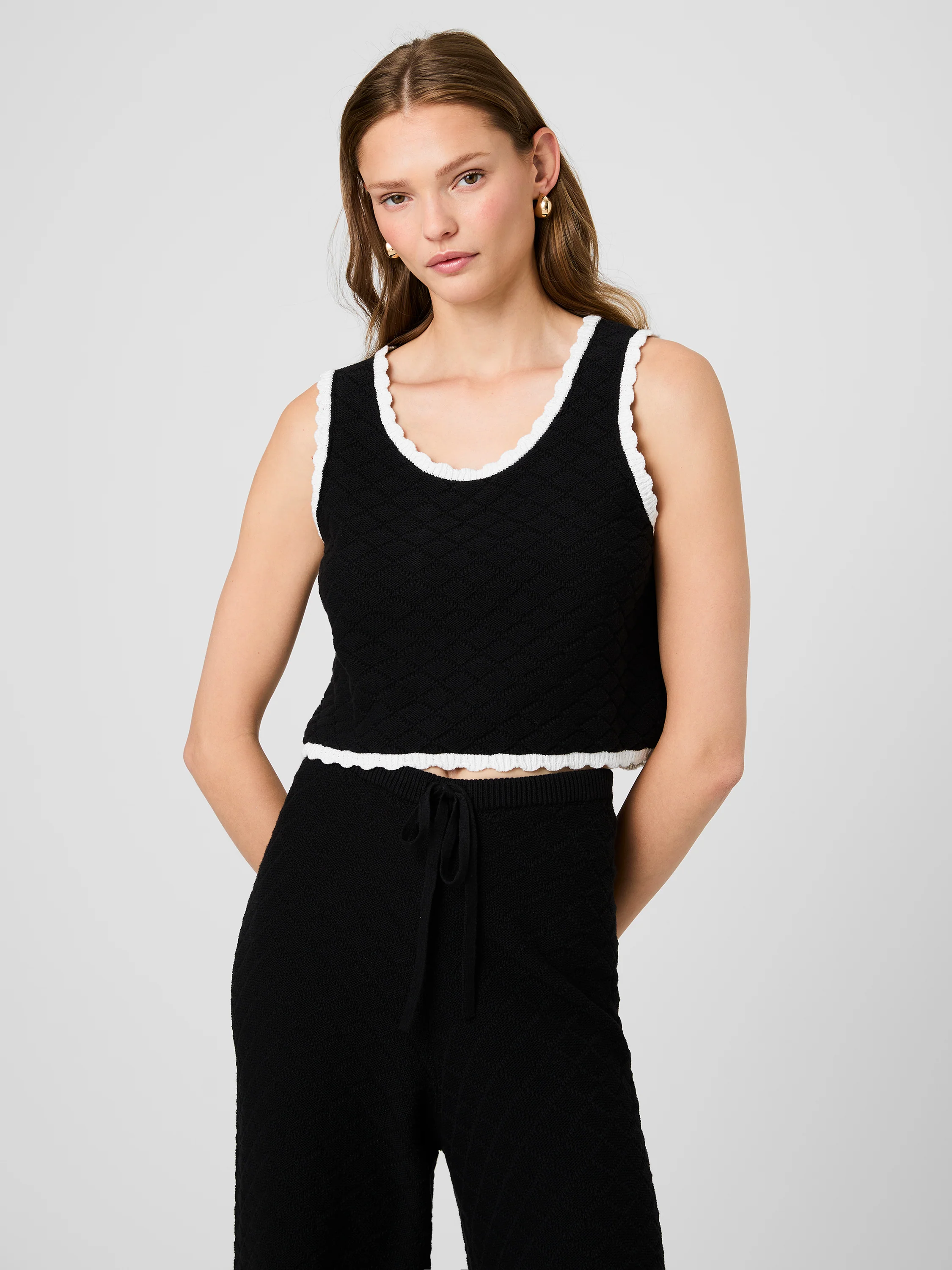TEDDY DIAMOND KNIT CONTRAST CAMI - Image 3