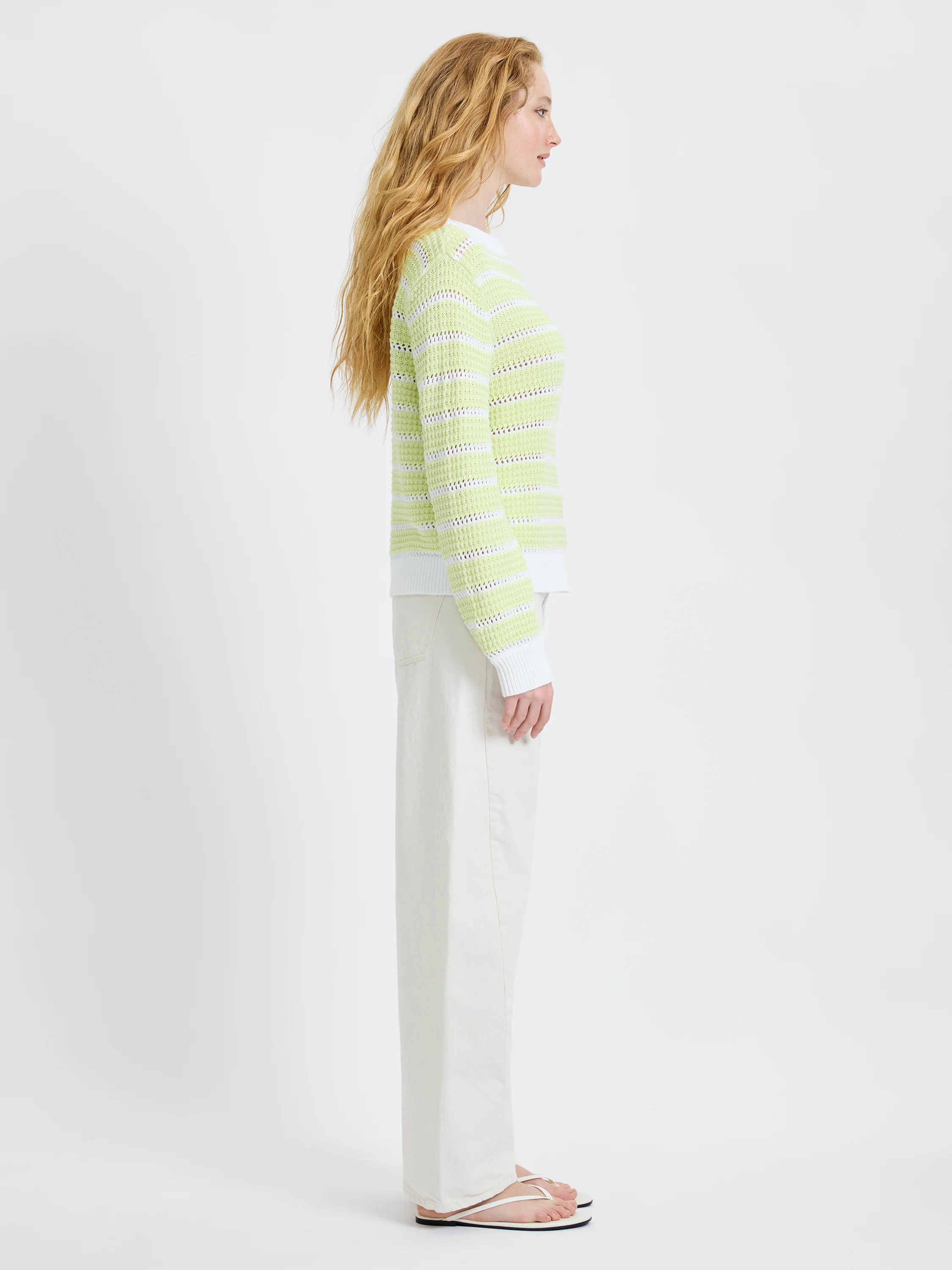 TEDDY KNIT OPEN STRIPE PULLOVER - Image 3