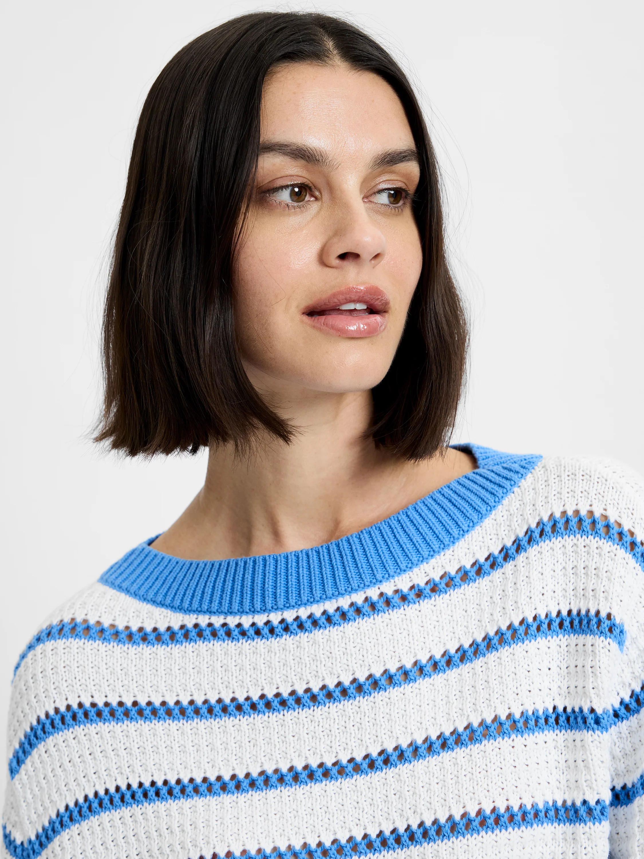 TEDDY KNIT OPEN STRIPE PULLOVER - Image 3