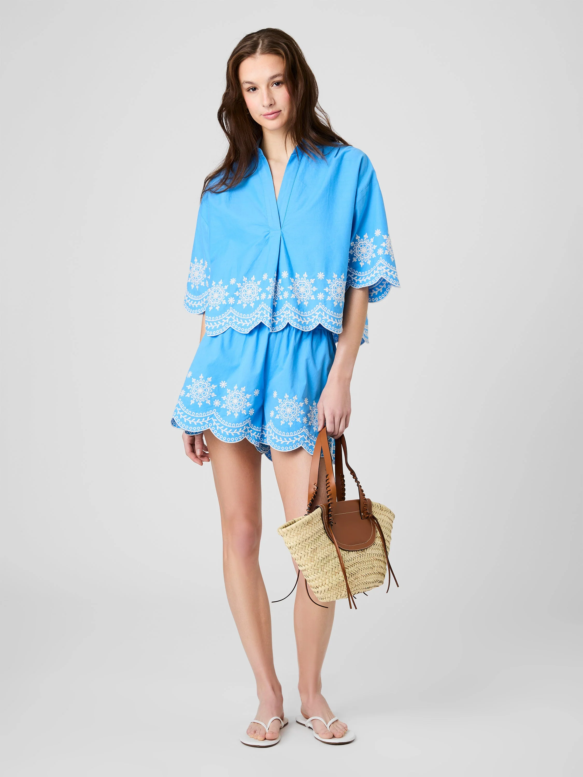 ALISSA COTTON EMBROIDERED SHORTS